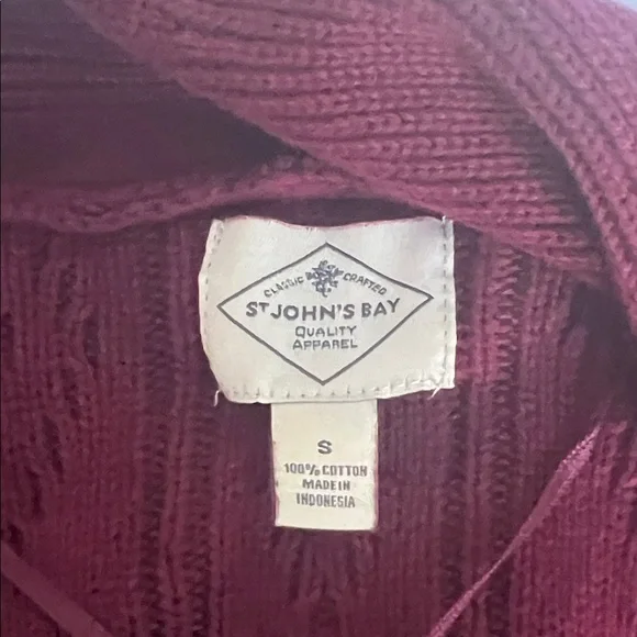 St. John's Bay Burgundy Knit cardigan - Picture 7 of 9
